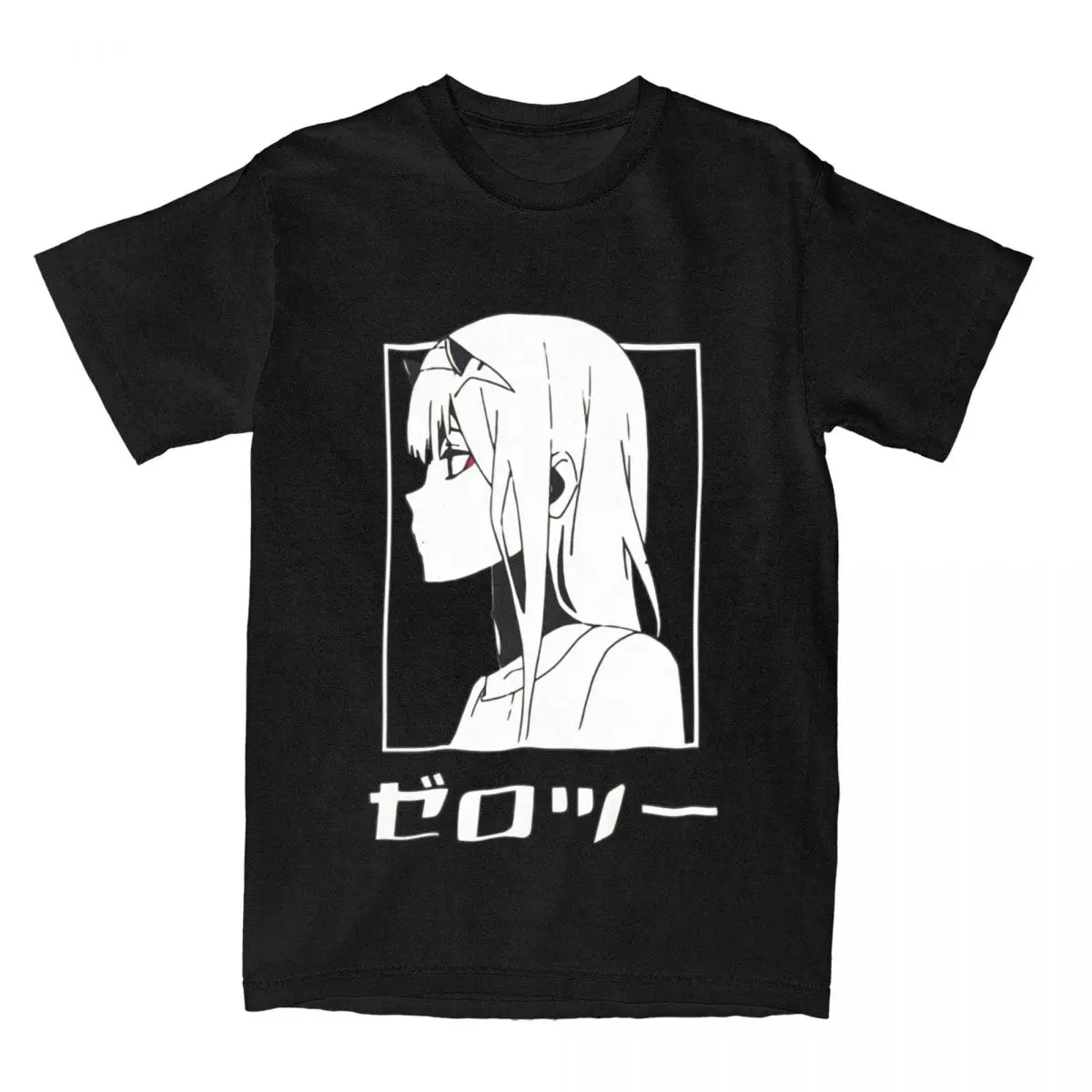 Men\'s T-Shirts Darling In The Franxx Unique Pure Cotton Tee Shirt Short Sleeve Uinqie Art Zero Two T Shirt O Neck Tops 6XL