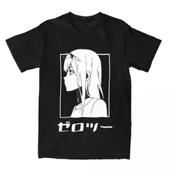 Men's T-Shirts Darling In The Franxx Unique Pure Cotton Tee Shirt Short Sleeve Uinqie Art Zero Two T Shirt O Neck Tops 6XL