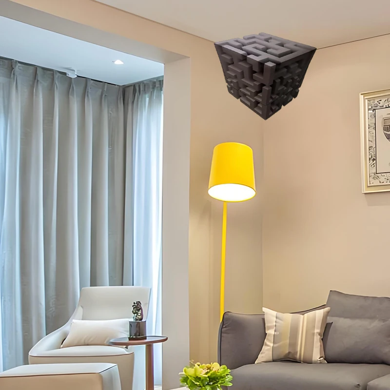 【Peace】Optical Illusion Wall Art – 3D Corner Wall Decal – Impossible Corners Inspired Peel And Stick Removable 3D Wall Art