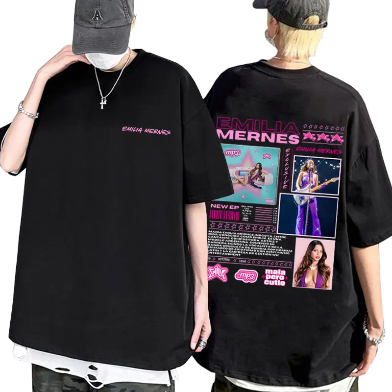 Singer Emilia Mernes MP3 Music Album Graphic T Shirts Men Women Fashion Vintage Oversized T-shirts Cotton Harajuku Short Sleeve