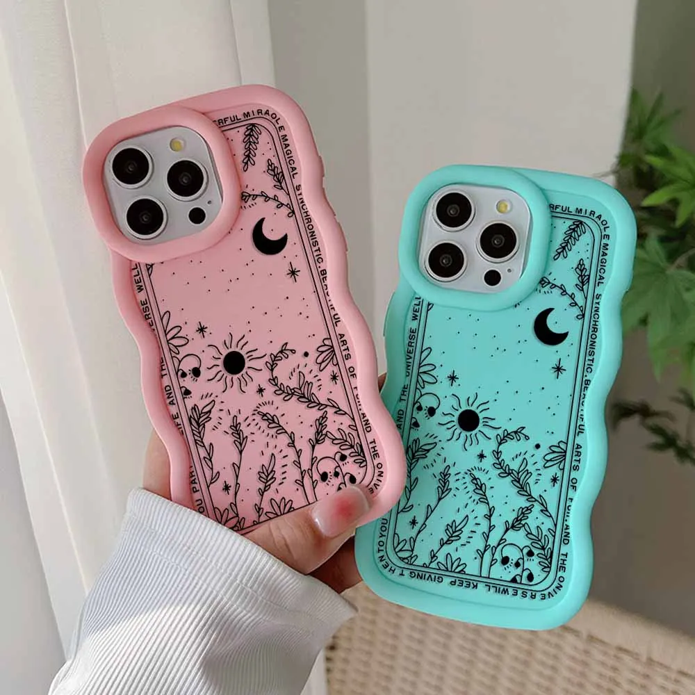 Art Fresh Moon Star Phone Case for OPPO A7 A9 A15 A16K A17 A31 A38 A53 A54 A55 A57 A58 A74 A76 A79 A92 A98 4G 5G Cover