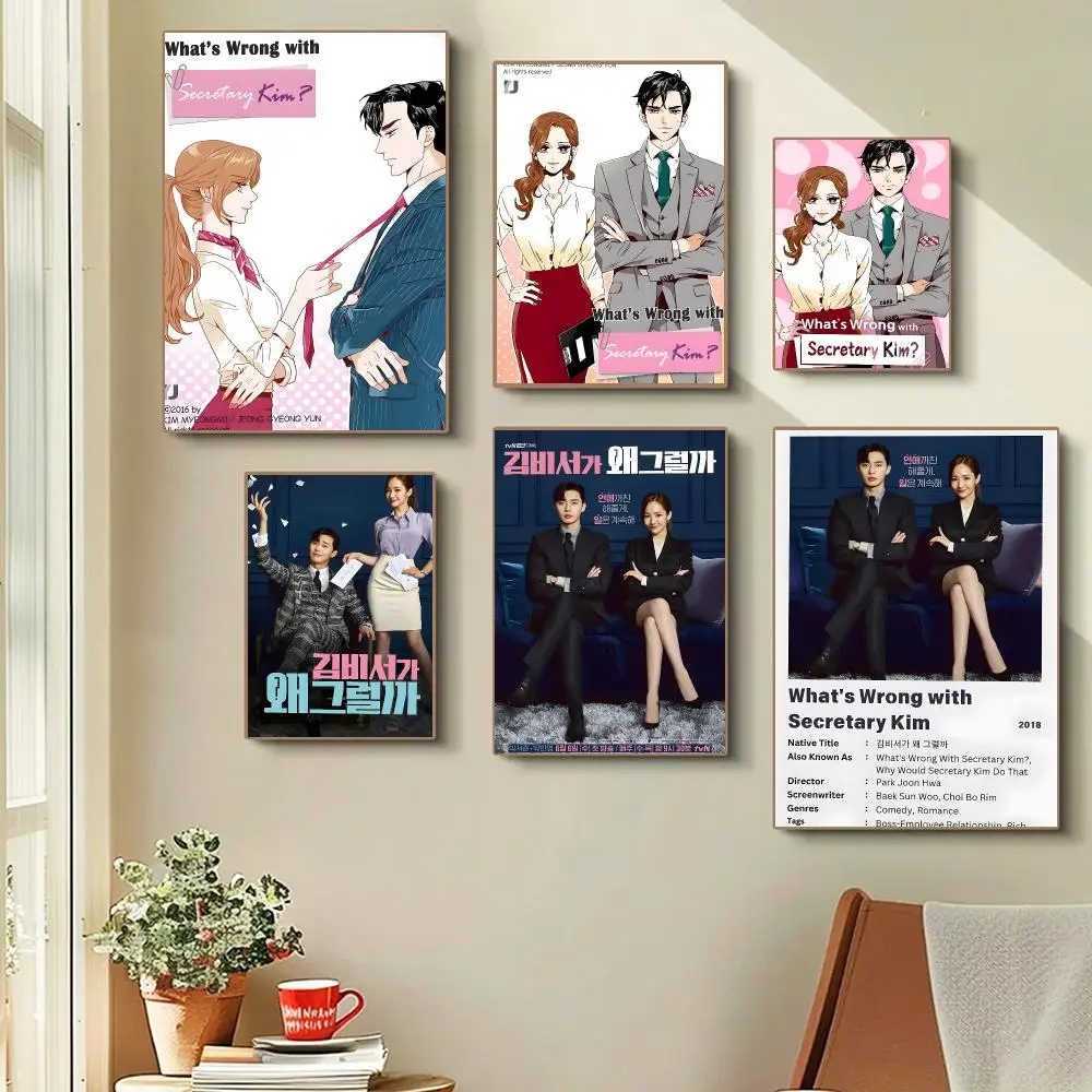 What Wrong With Secretary Kim Poster Self-adhesive Advanced Aesthetic Printing Paper Wall Art For Living Room Home Decor
