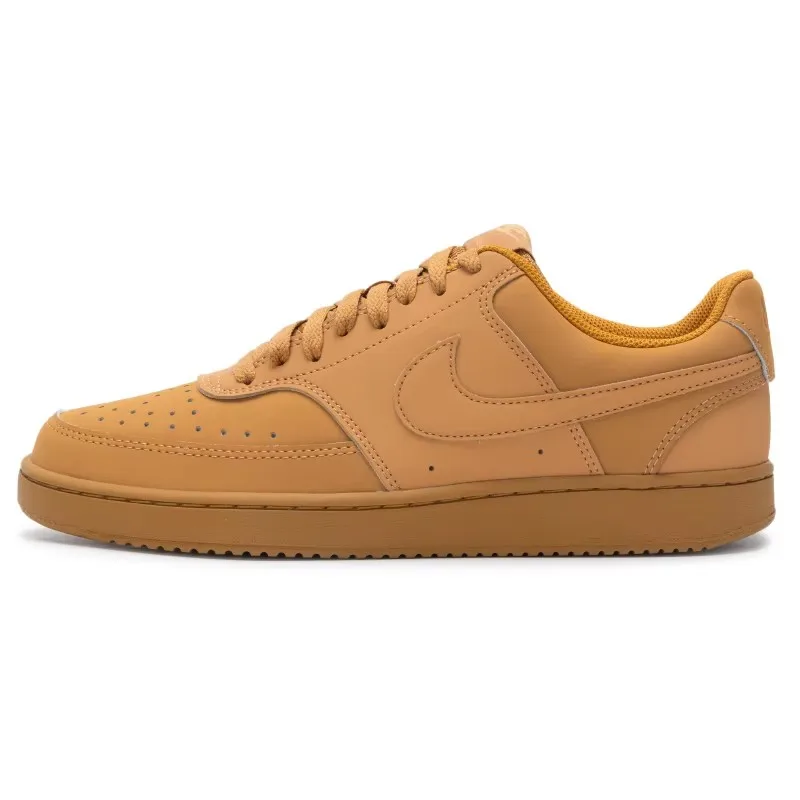 NIKE COURT VISION LOW Men's Shoes 2024 Autumn New Wheat Color Sports Shoes Breathable Board Shoes Casual Shoes CD5463-200