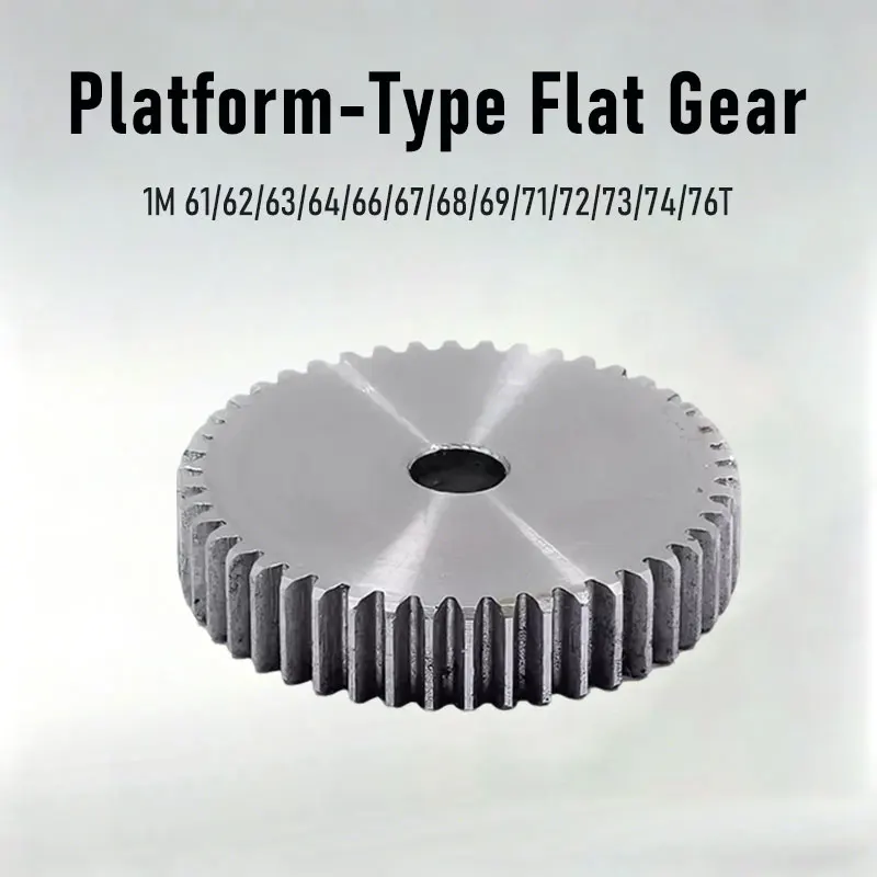 Flat Teeth Gear 1M 61/62/63/64/66/67/68/69/71/72/73/74/76T 45# Steel Process Hole Mechanical Drive Gear Accessories