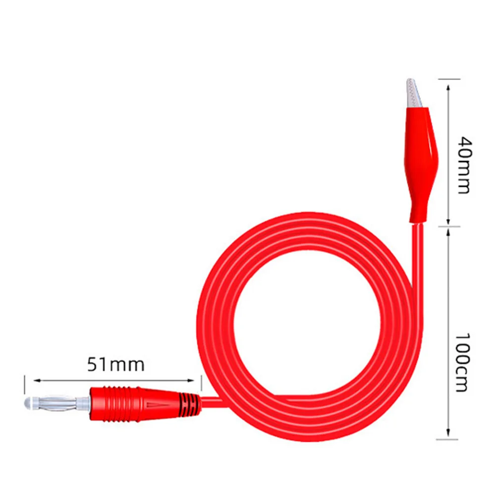 P1038 4mm Banana Plug To Alligator Clip Multimeter Test Leads Cable Line Jumper Wire Red Black Analysis Instruments