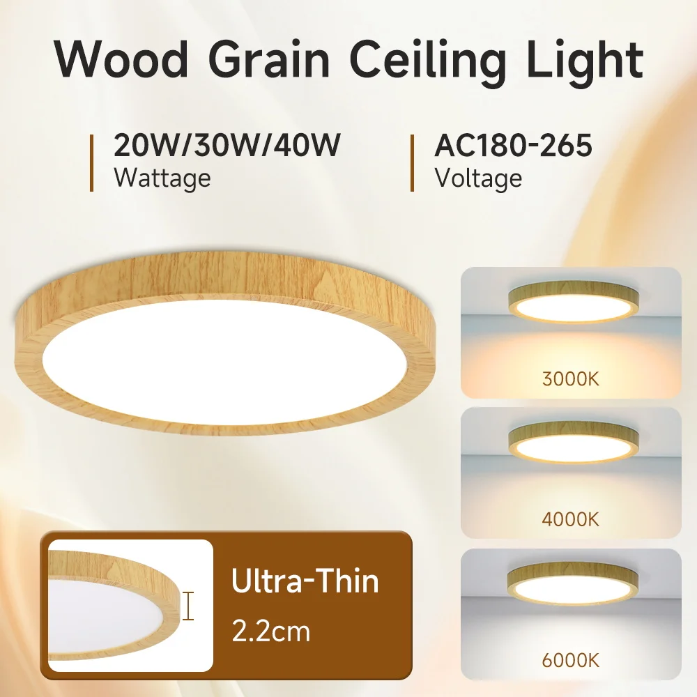 Ultra-thin Led Ceiling Light 220V Bedroom Lamp LED Panel Indoor Lighting for Living Room 3 Colors Adjustments Ceiling Lamp Round view 2