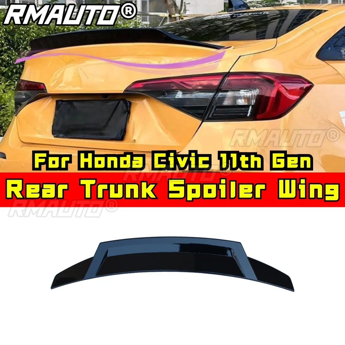 

Car Rear Trunk Spoiler Wing Rear Spoiler Rear Roof Wing Spoiler For Honda Civic 11th Gen Body Kit Car Accessories