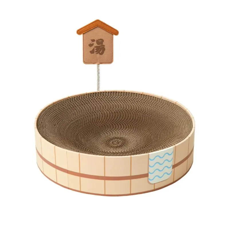 Corrugated Paper Cat Scratcher Nest Basin | Hot Spring Style Wear-Resistant Claw Grinding Machine Toy for Cats