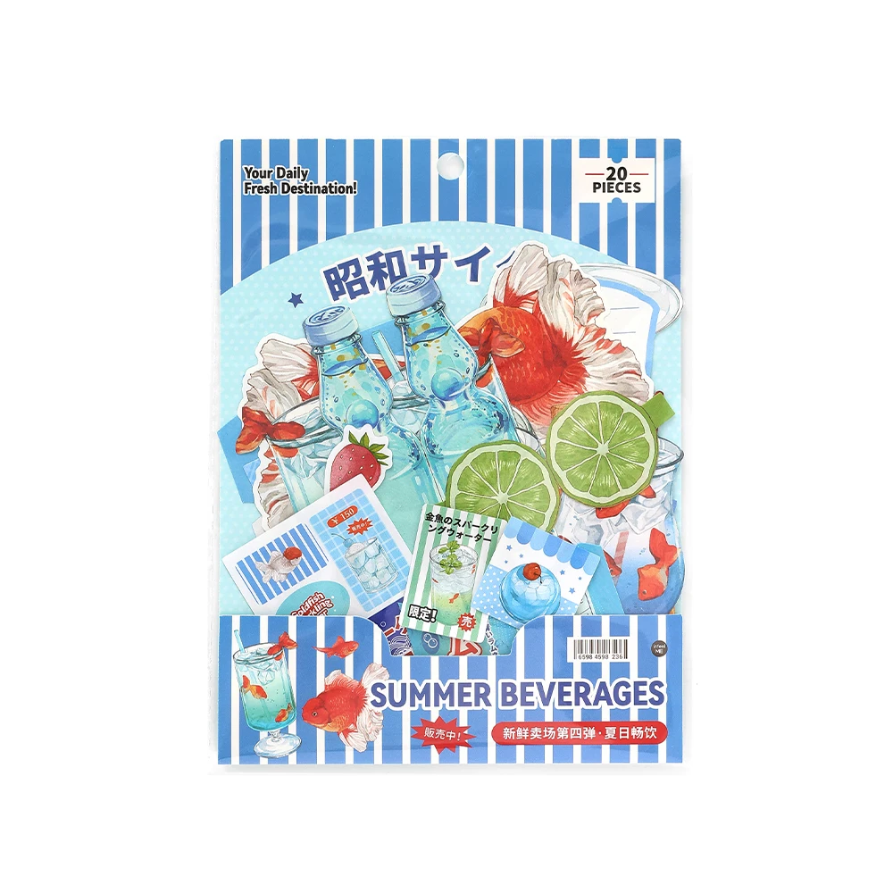 Card Lover 20 Pcs [Fresh Store 4.0 Series] Basic Decoration For Daily Material Paper Writing Deco Paper Sticker Scrapbook Kit