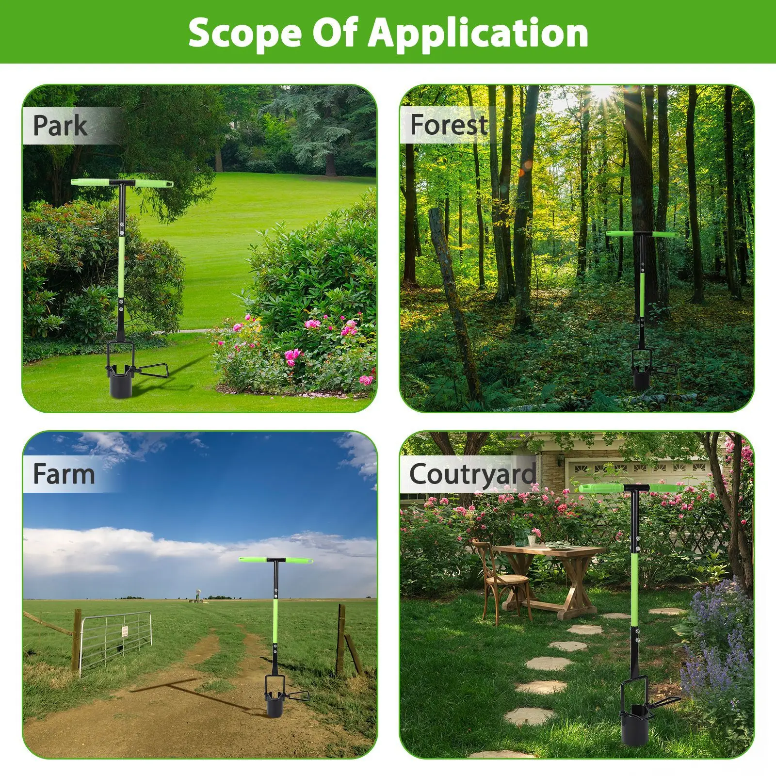 لمبة زارع أداة العشب أداة توصيل زرع حديقة ثقب حفار للنباتات قاعدة مسننة البستنة لمبة Sod زرع