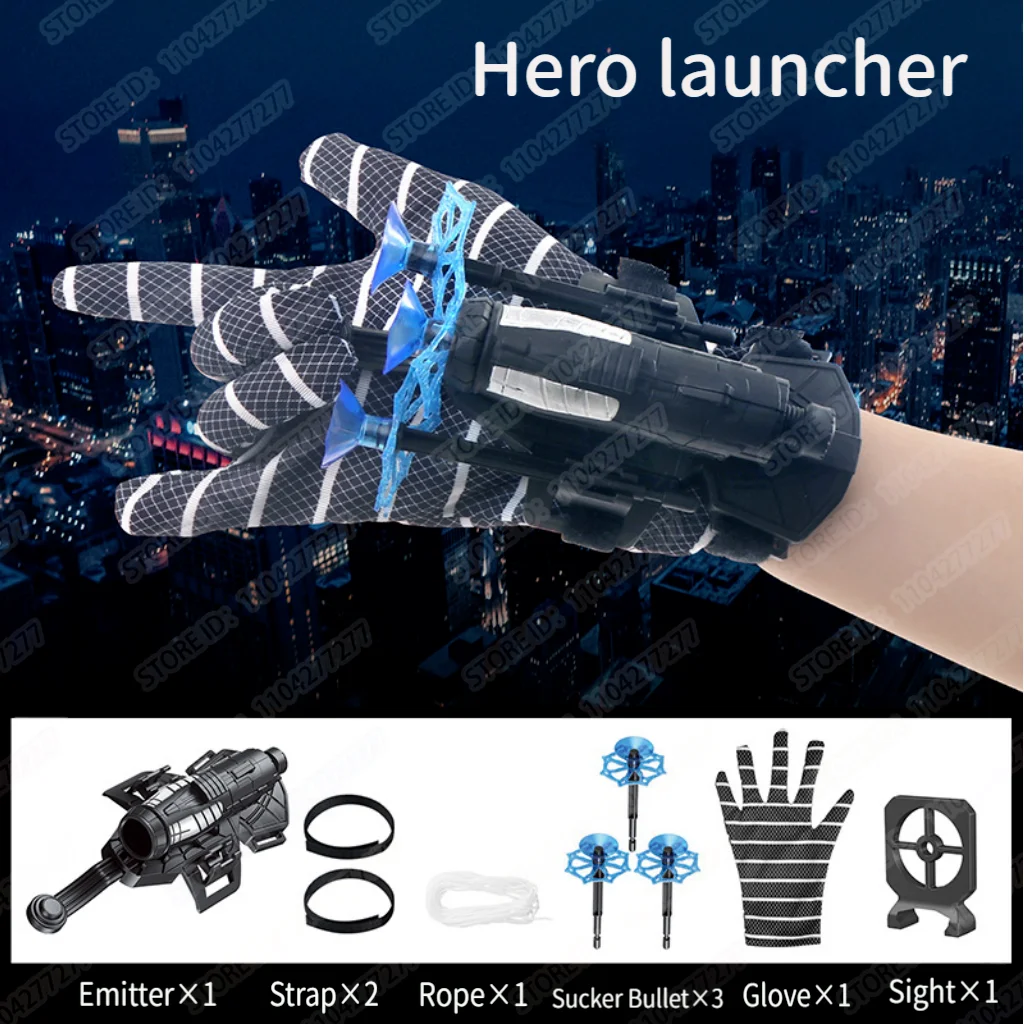SpiderMan Hero Launcher Rotante Giocattoli per bambini Gioco di ruolo Set di lanciatori di guanti Set di giocattoli da polso Giochi di oggetti di scena Regalo di compleanno per bambini
