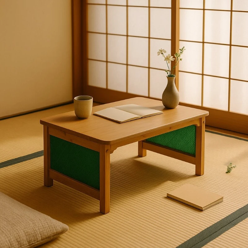

Складной компьютерный стол на кровати, бамбуковый стол с татами на подоконнике, низкий столик для учебы, журнальный столик с эркером, японская мебель