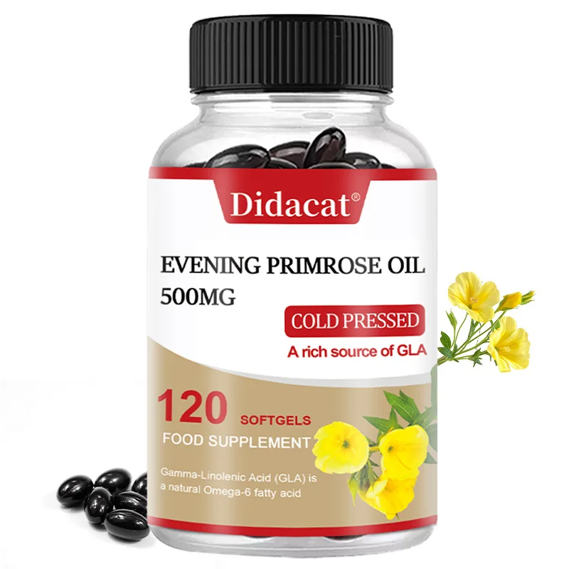 

Evening Primrose Oil Capsules, Cold-Pressed Oil, Promotes Skin Health, Women's Nutritional Support, Non-GMO, 120 Capsules