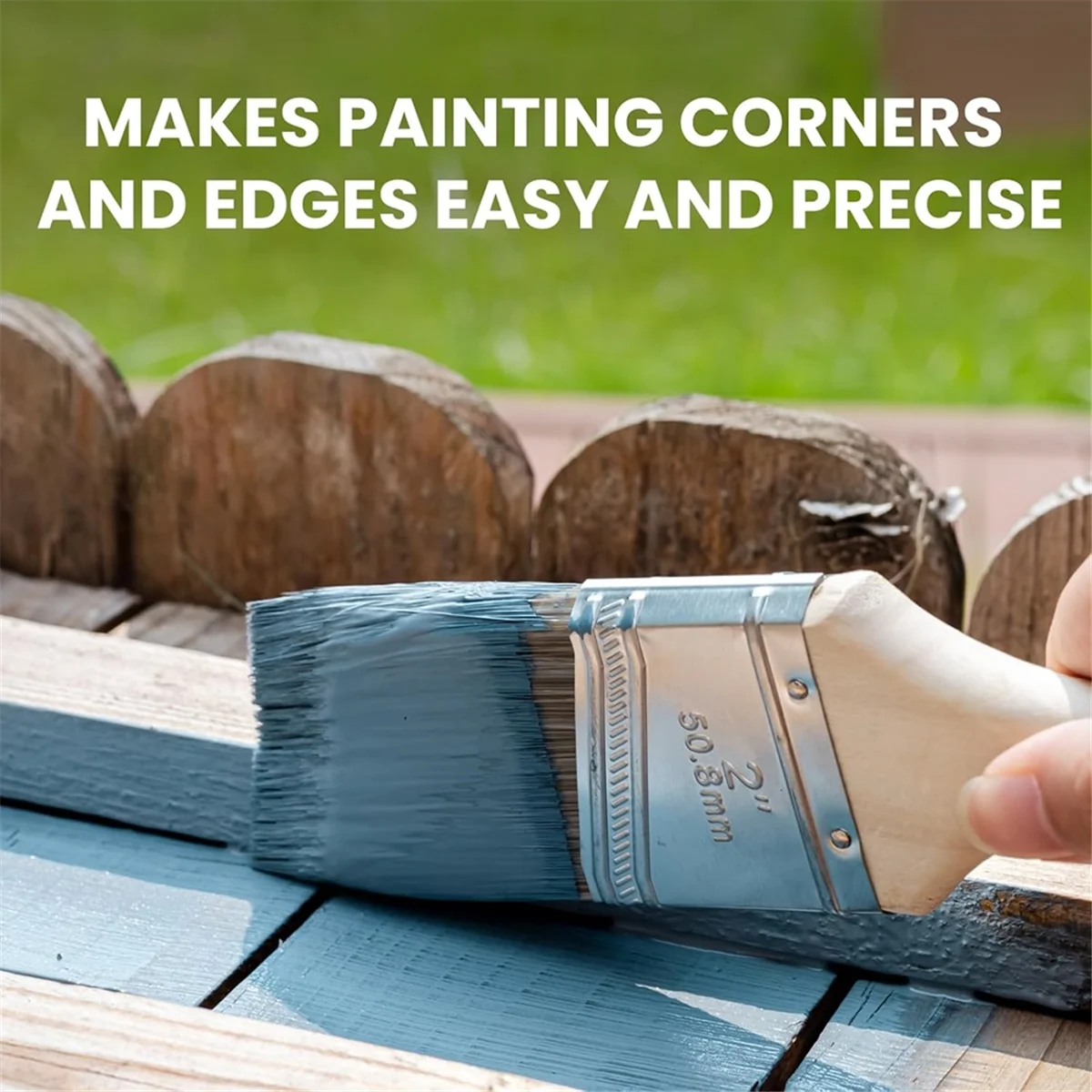 A83Z Paint Brush 4 Piece Set, 2" Short & Long Handle, 2.5" Angled Brushes with Paint Comb, Cabinet, Roller Brushe