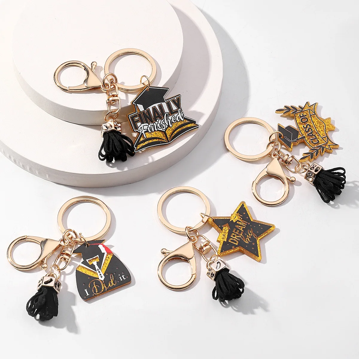 New Acrylic Graduation Season Keychain Doctoral Cap Doctoral Uniform Tassel Keychain Pendant Graduation Gift Wholesale
