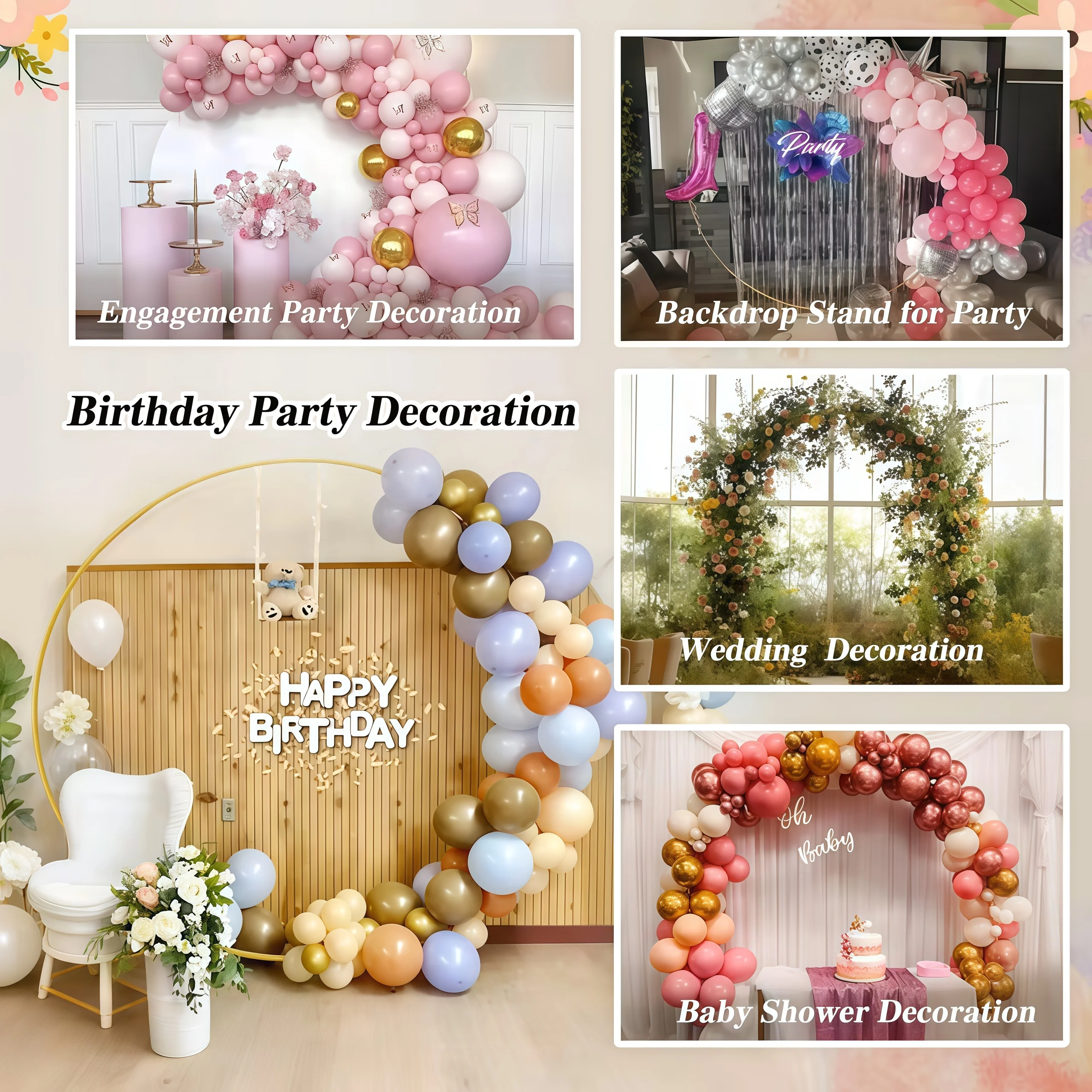 Circular Arch Bracket, Suitable for Weddings, Birthdays, Parties and Other Occasions, Easy to Install and Remove