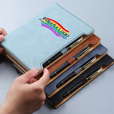 Customized Business Gift A5 B5 Notebook Free Print LOGO PU Leather Schedule Notepad Business Advertising Office Stationery