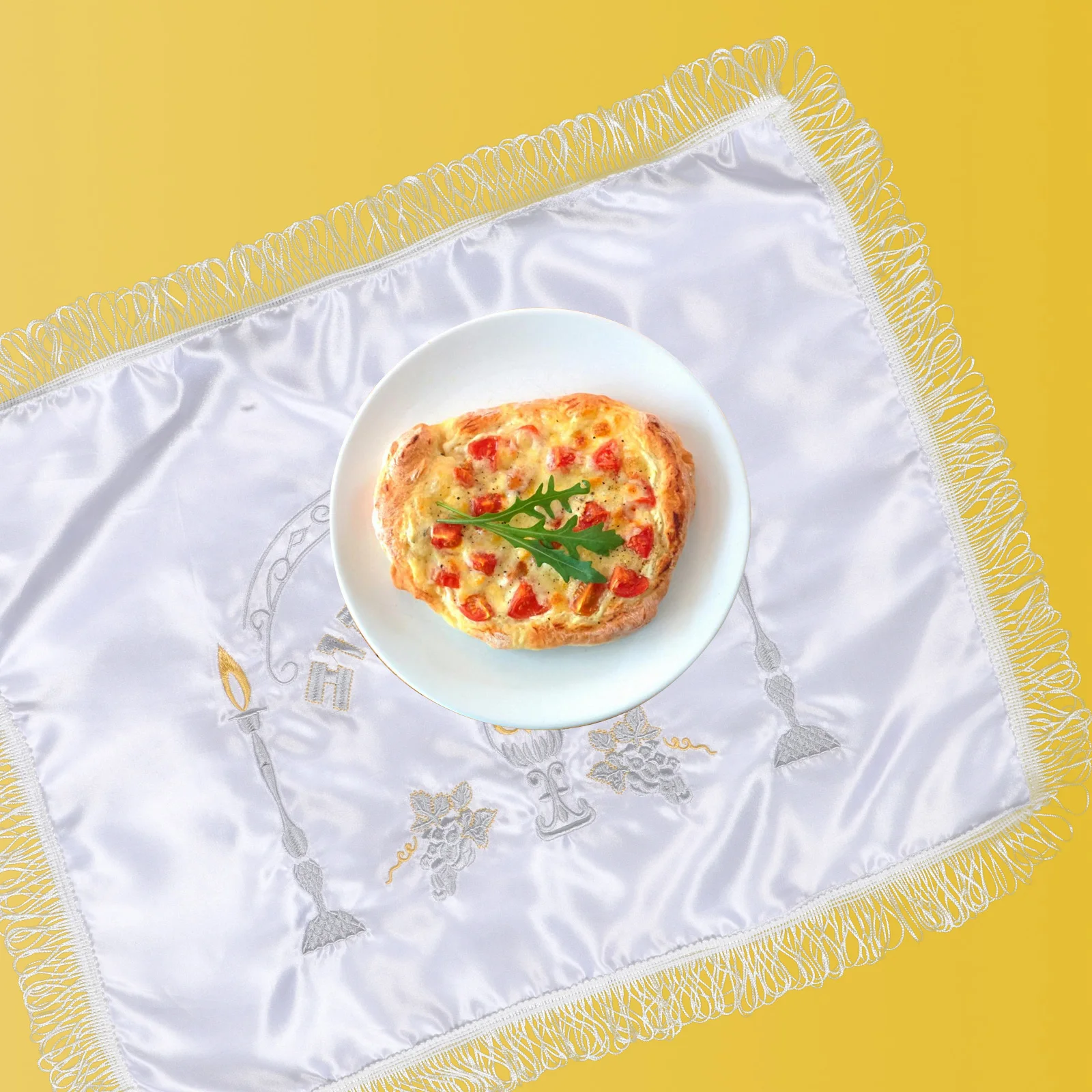 

Elegant Jewish Holiday Bread Cover Reusable Fabric Food Protector for Freshness Cleanliness during Celebrations