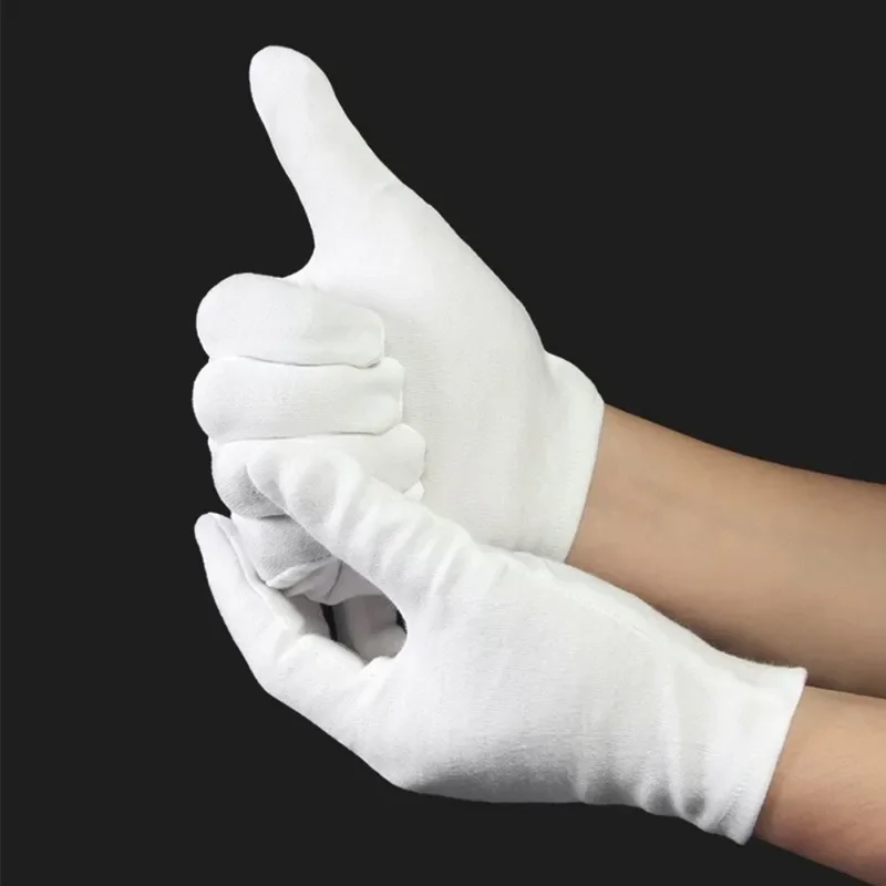 Simple White Gloves Summer Women Men High Stretch Cotton Work Gloves Daily Versatile Household Cleaning Tools Fashion Accessory