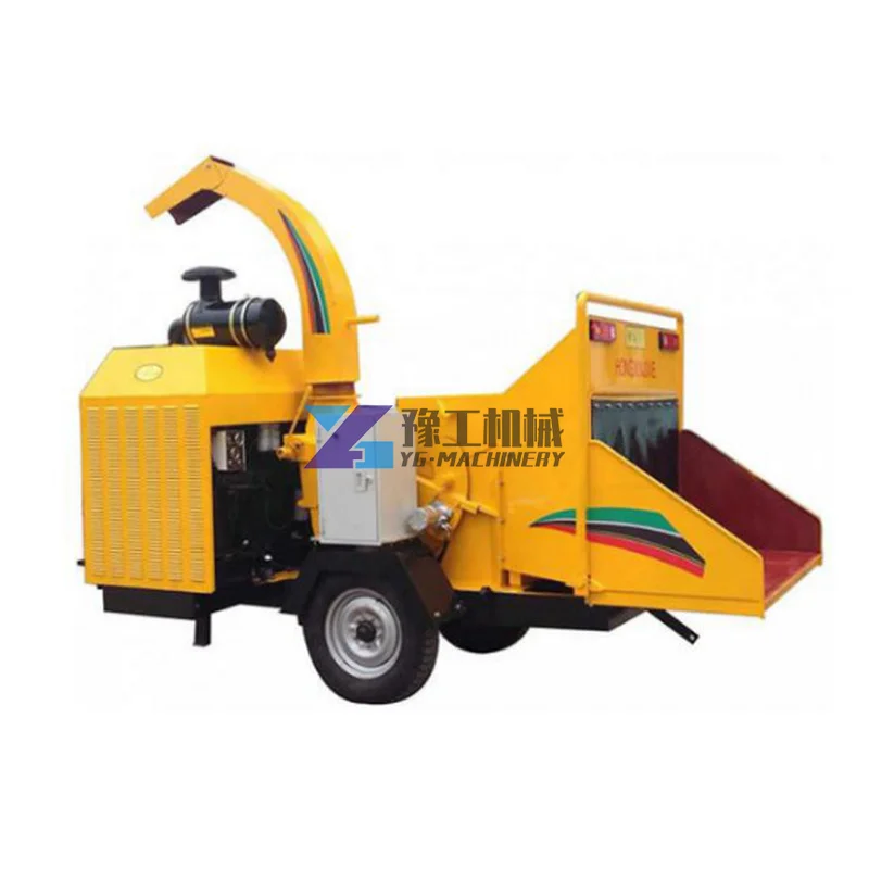 Mobile Hydraulic Wood Log Chipper Machine 120HP Diesel Engine Wood Chipper