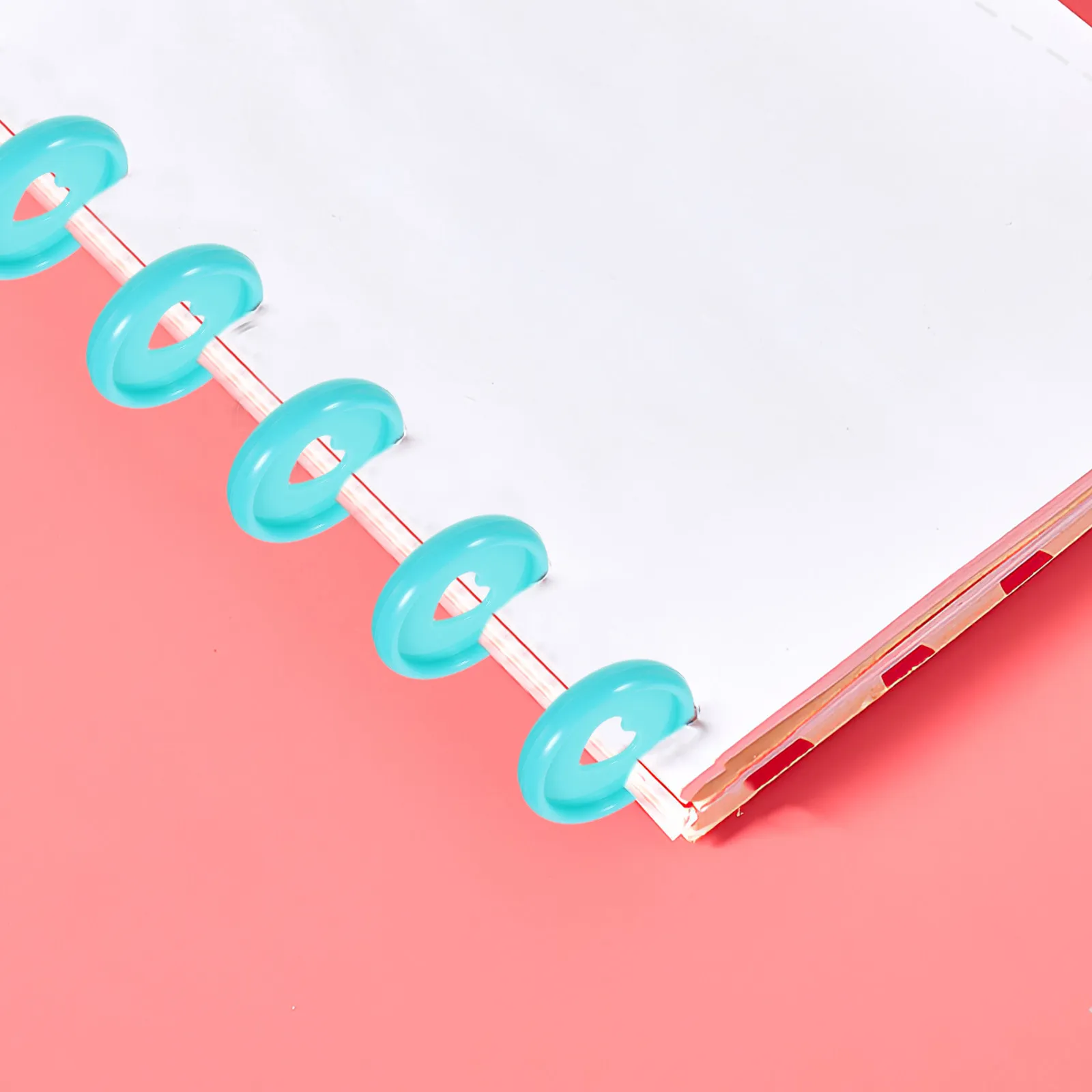 80pcs Binder Pp Plastic Binding Discbound Expansion Discs For Book Planner Diary Round Heart Shape Loose Leaf Binder