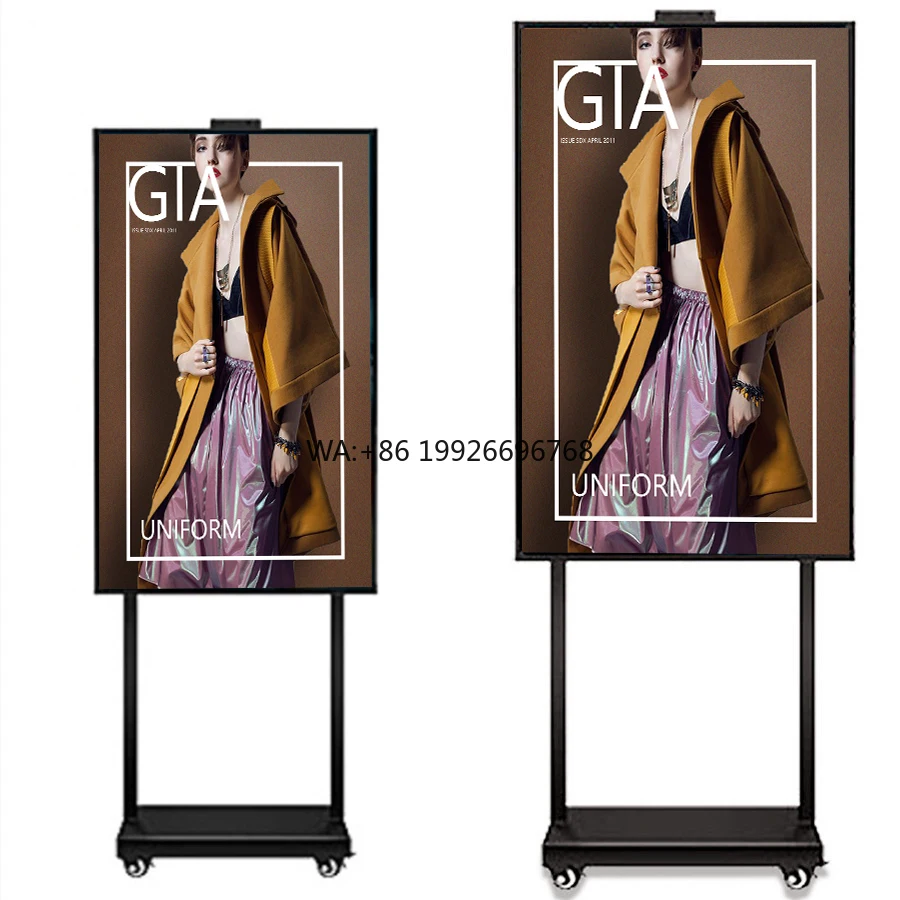 Ультратонкая 55-дюймовая цифровая рекламная машина высокой яркости поддерживает напольное управление Android с 4000 нитрами для оконных дисплеев