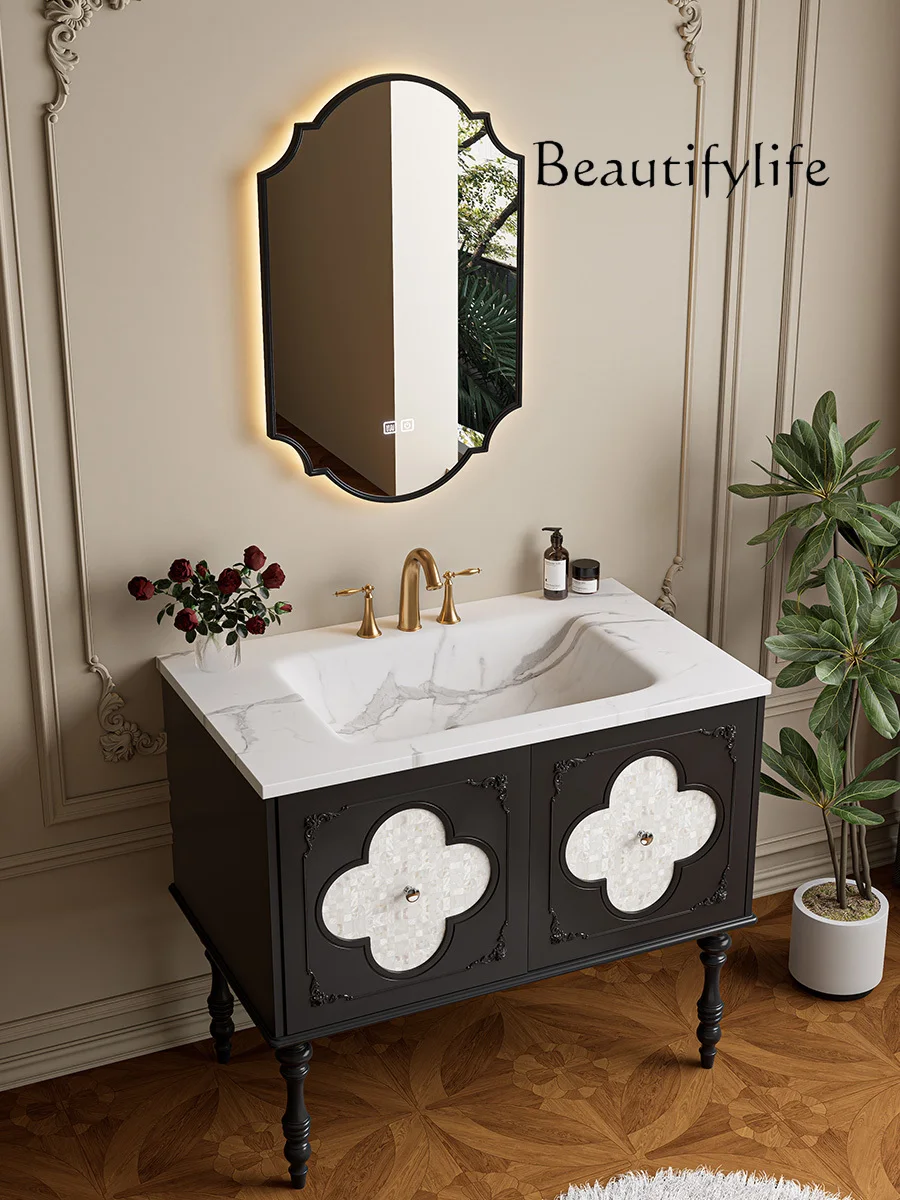 

French smart bathroom cabinet integrated basin combined bathroom washbasin