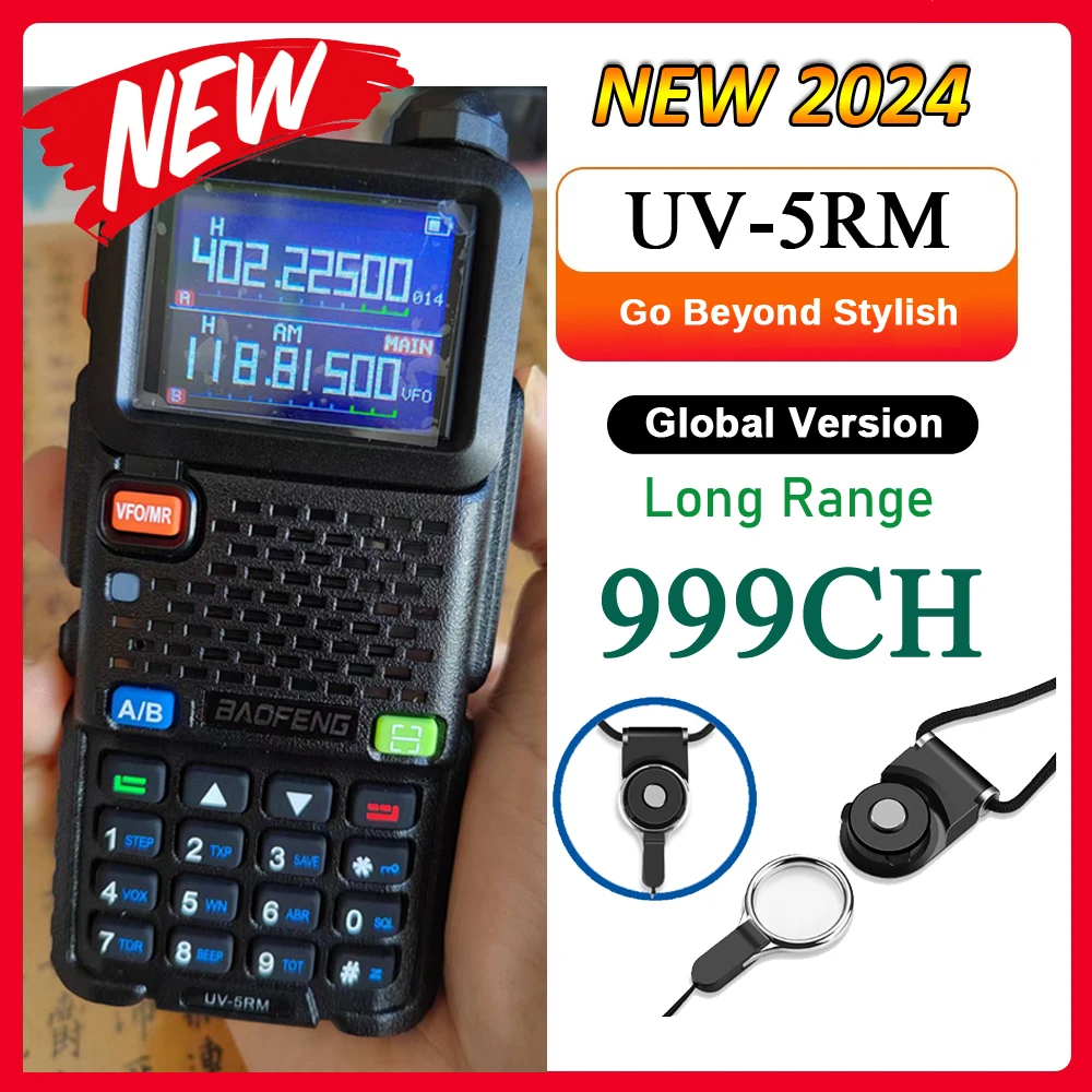 Baofeng UV 5RM Walkie Talkie Wireless Set VHF/UHF Air Band Long Range CB Ham radio commutator Frequency Search Weather Forecast