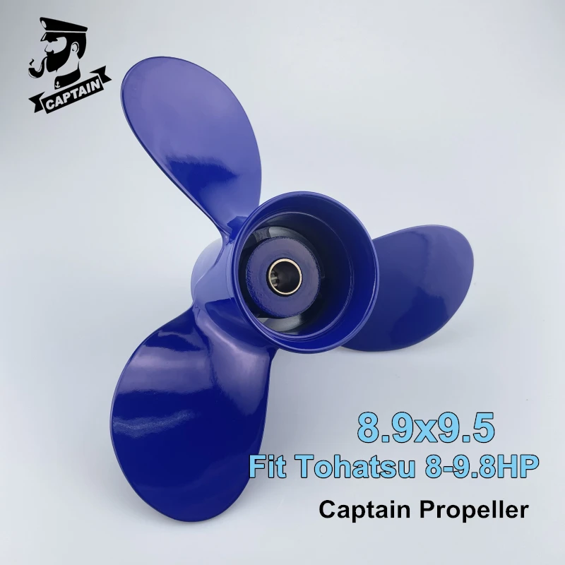 Captain Outboard Propeller 8.9x9.5 Fit Tohatsu Mercury Engines 8HP 9.8HP MFS8/9.8 NSF8/9.8 9.9HP 12 Tooth Splines 3B2B64519-1