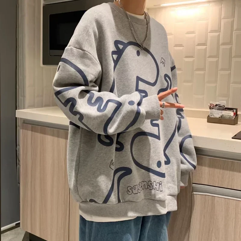 

Y2k Spring Autumn Men's Sweatshirt Print Long Sleeve Top Korean Fashion Streetwear Women Tops Harajuku Cartoon Sweatshirt Tops