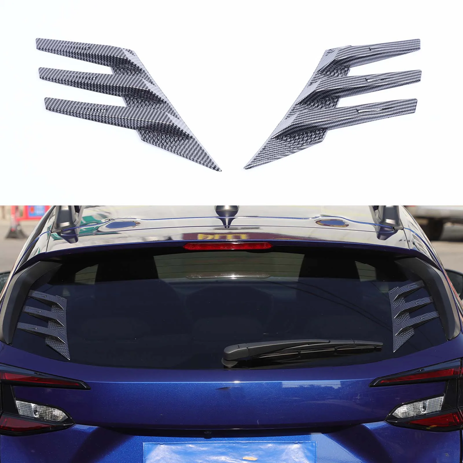 

2piece set TPU Carbon Fiber For Subaru Crosstrek 2024+ Rear Glass Spoiler Side Fender Decoration Sticker Car Accessories
