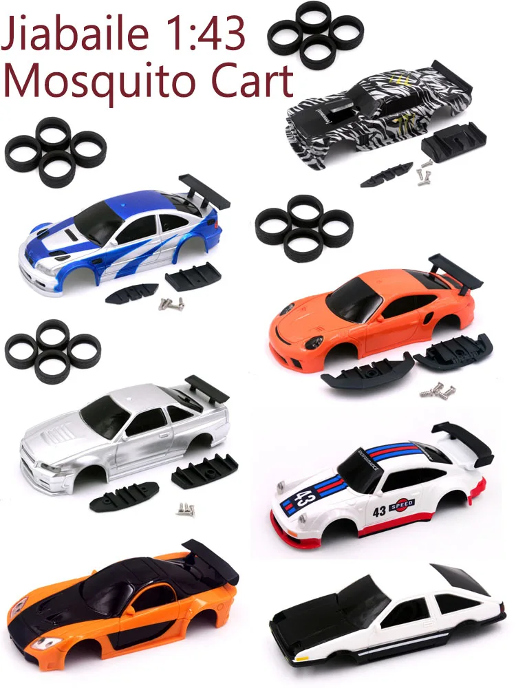 Jiabaile 1:43 Mini Remote Drift Racing 4WD Mosquito Car 4301 4302 4303 4304 05 06 09 Car Shell Tires JBL1/43