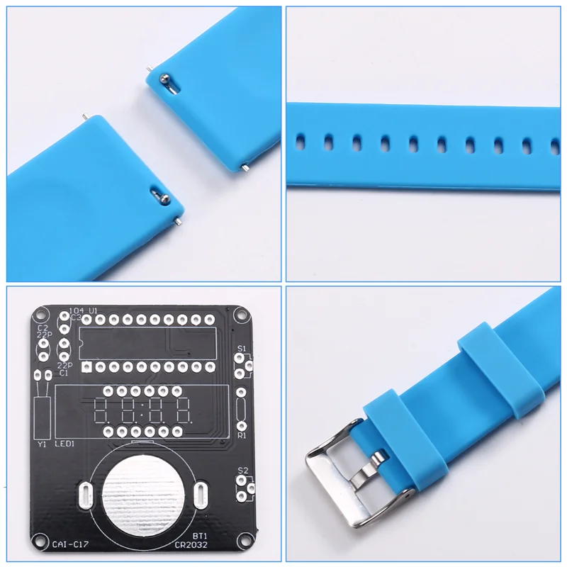 JABS-Kit Latihan Penyolderan Pengontrol Mikro Kit Jam DIY Tampilan LED 4 Digit untuk Siswa Sekolah Pemula Elektronik