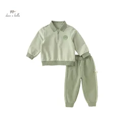 Dave Bella Children's Suit 2024 New Spring Boy’s Two-Piece Set Knit Sweatshirt Pants Casual Fashion Sport Outdoor DB1247983