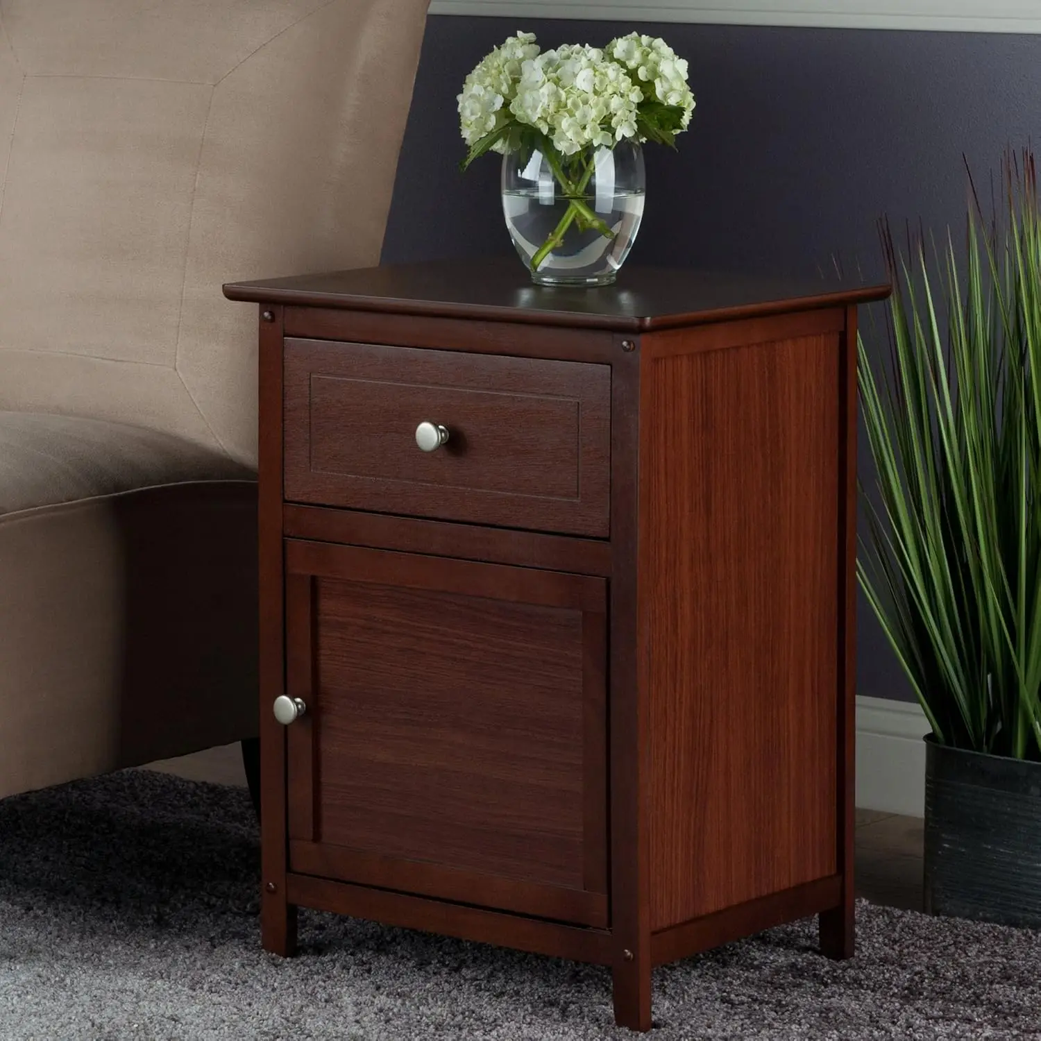 Winsome Wood Eugene Accent Table, Walnut, FURNITURE