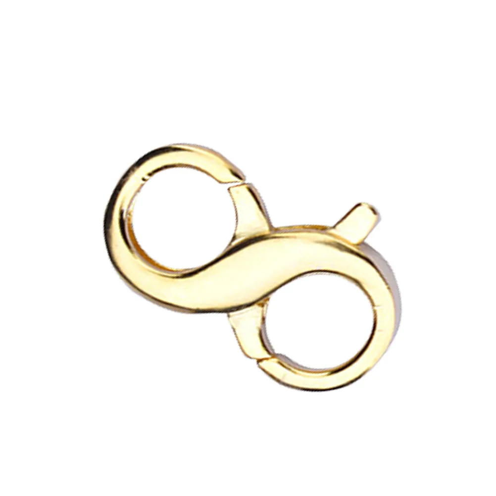 

8mm Sterling Silver Double Opening Clasps Fine Lobster Claw Necklace DIY Buckles Jewelry Making Bracelet Accessories White Gold