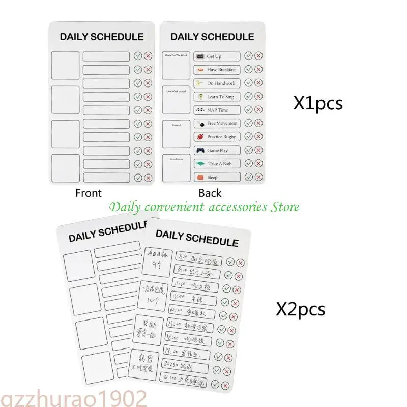 

97QB Desktop Kids Chore Chart Checklist Board with 3 Chore Card and 1 Marker