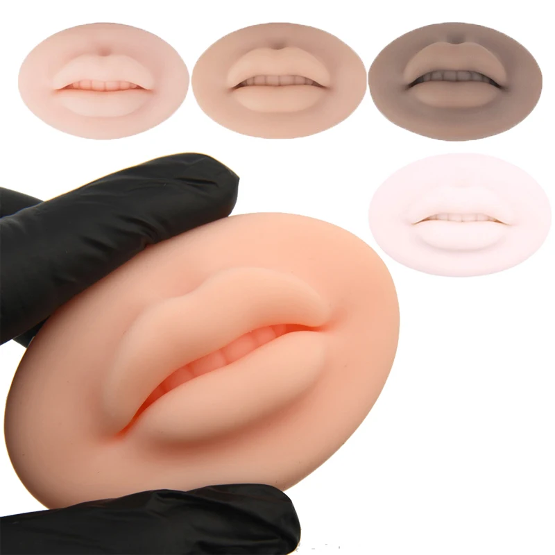 5D Facial Tattoo Training Lip Silicone Practice Skin Permanent Makeup Lip Eyebrow Tattoo Skin Mannequin Doll Face Lip