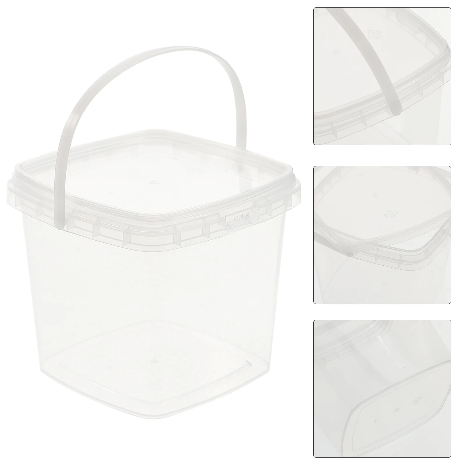 

10Pcs Clear Plastic Milk Tea Bucket Ice Cream Fruit Storage Container with Lid 500Ml Snacks Bucket for Takeaway