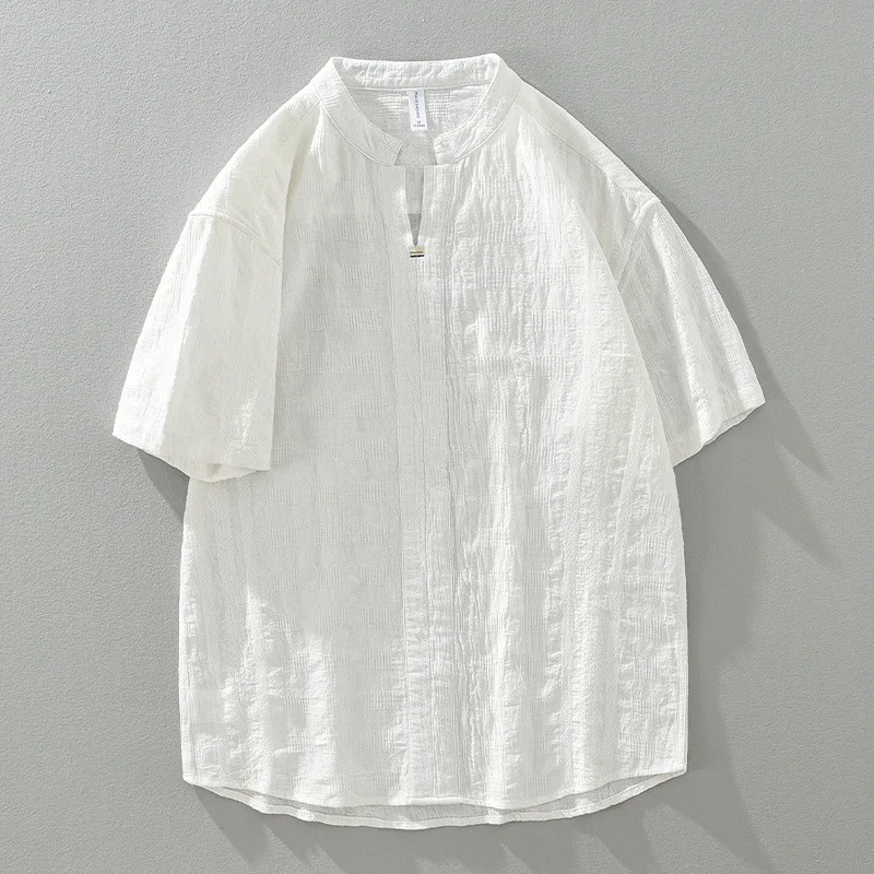 

Летняя мужская рубашка из хлопка и льна с воротником-бантом, с цветочным узором, свободного кроя, тонкая, китайского производства.