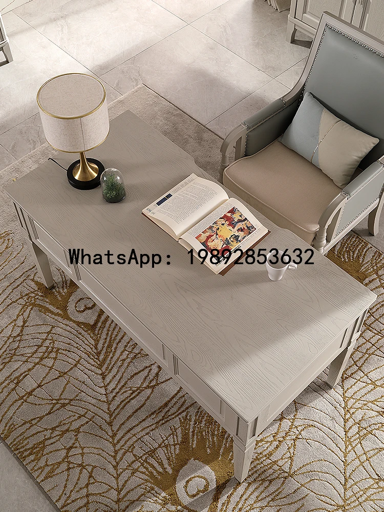 Z6   Light Luxury Oak Solid Wood Office Desk Study Computer Desk Writing Desk