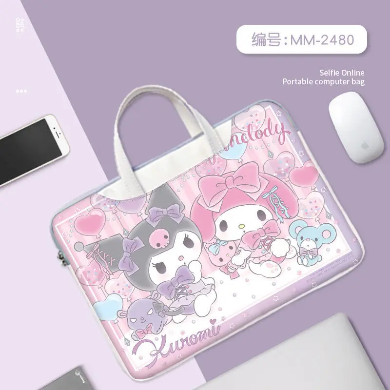 Hello Kitty Cinnamoroll Anime Kawaii Sanrio Laptop Bag Cute Cartoon Kuromi My Melody Storage Handbag Lovely Gifts for Girls