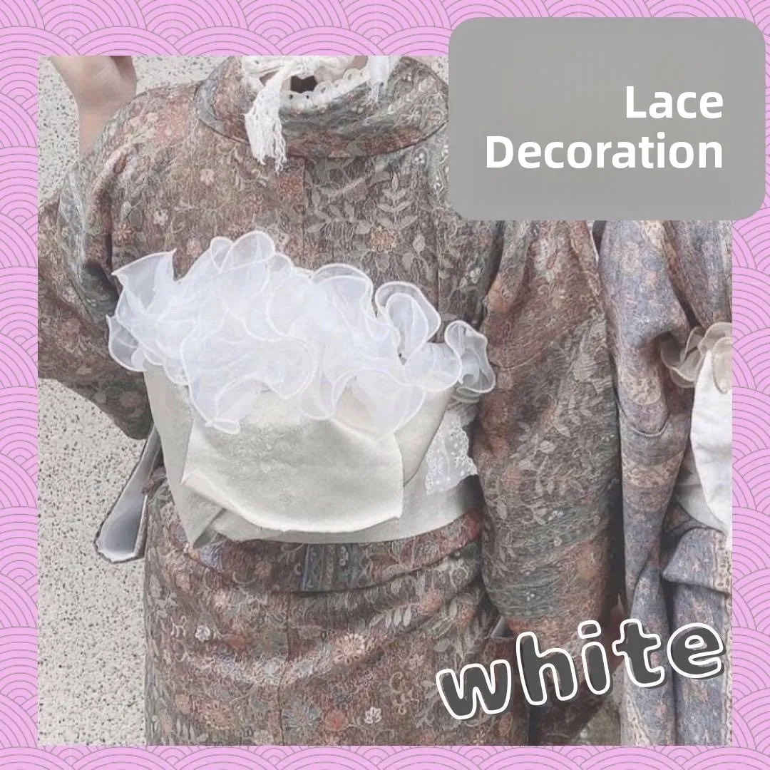 Dreamy Lace Trimmed Belted Kimono Bathrobe Multiple Styles Women's Ethnic Wear Stage Costume Daily Use All Seasons