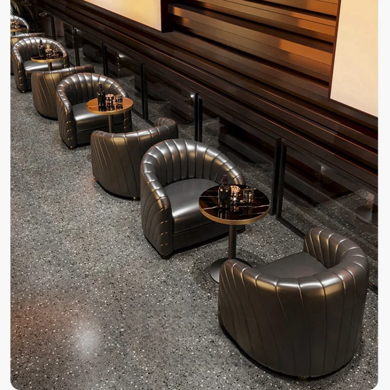 Bar Furniture Set Bistro Backrest and Seat Leather Sofa