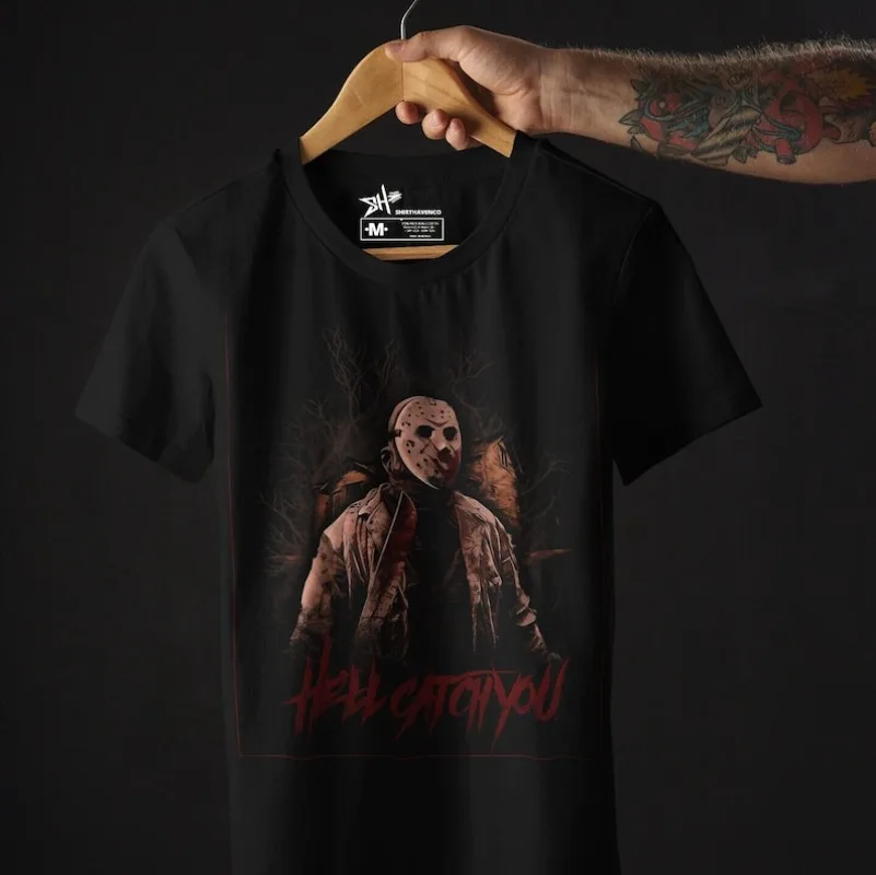 

00012764#A-Halloween Mens Tshirt Jason tshirt Chucky Tshirt happy hallowen tshirt Fred.dy Tshirt scream tshirt, Halloween Gift F