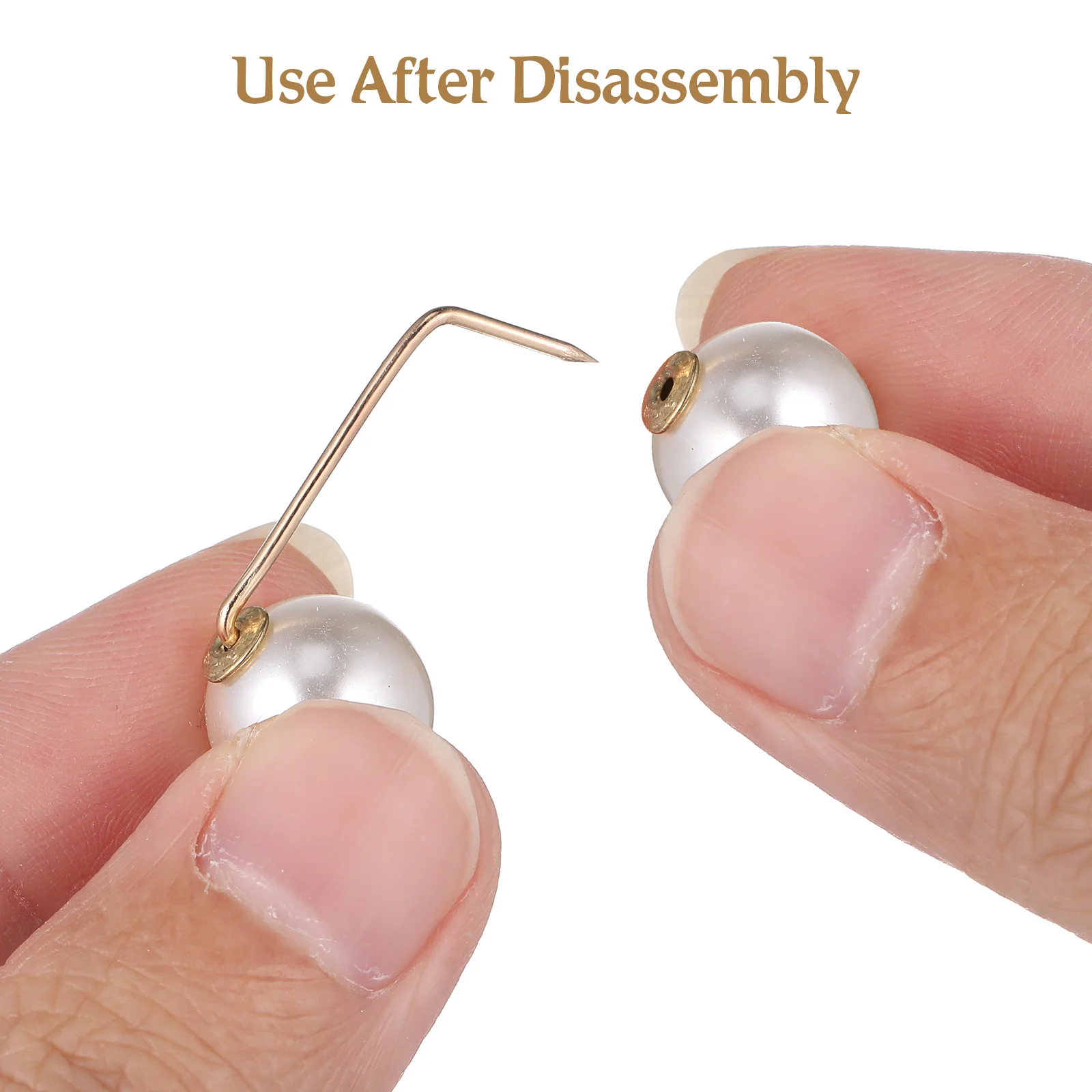 Pearl Button Nails Fancy Rhinestones Pearls Safety Pin Brooch Jewelry Brooches Miss Pins Buttons