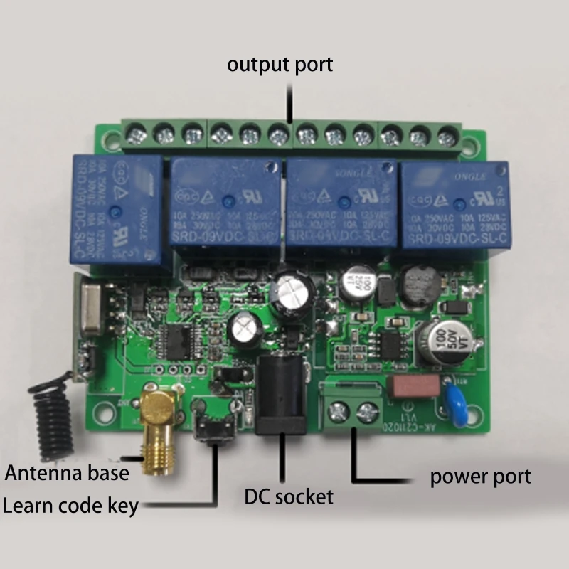 3000M Long Range DC 12V 24V 4CH RF Wireless Remote Control Switch 315/433MHz Remote Control Switches Transmitter Receiver