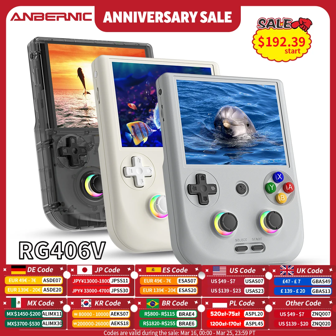 ANBERNIC RG 406V Handheld-Spielekonsole 4 IPS Multi-Touchscreen Android13 RG406V Retro-Videospiele unterstützt 1080p DP FOTA Update