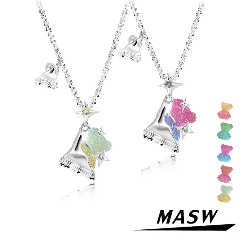 

MASW Original Design Sweet Temperament Colorful Candy Shape Pendant Necklace For Women Girl Party Gift Fashion Jewelry