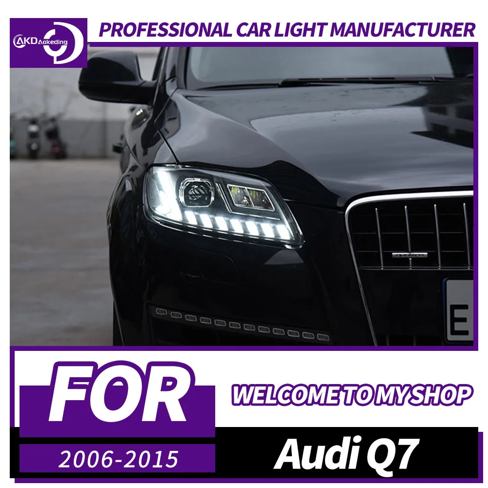 

Автомобильный свет AKD для Audi Q7 2006-2015, фара, светодиодный проектор, дневные ходовые огни, автомобильные аксессуары
